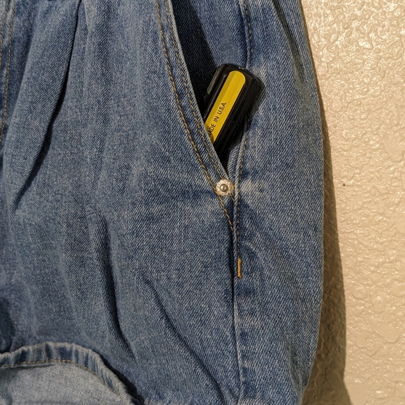 Denimn paper bag shorts with big pockets - Picture 5 of 7